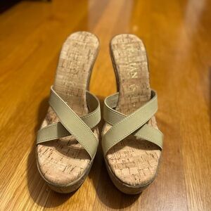 Italian Shoemakers Olive Platform Sandals
